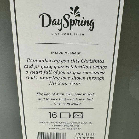 Dayspring Christmas Cards God’s Amazing Love Luke 19:10 16pc NEW Religious - Picture 4 of 4